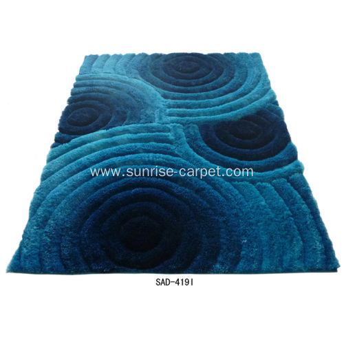 Polyester Shaggy Carpet with 3D Pattern for Home Decoration